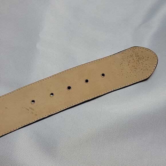 VTG Amanda Smith Women's Blue Leather Suede Wide 2” Belt Size XL - Picture 5 of 11